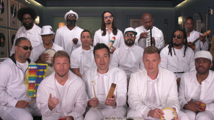 Watch the Backstreet Boys and Jimmy Fallon perform 'I Want It That Way' on classroom instruments