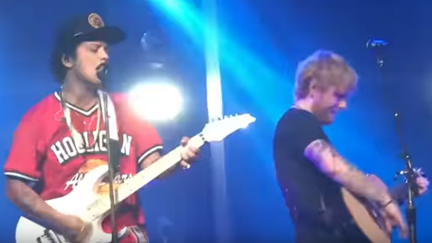 Ed Sheeran joins Bruno Mars on stage for surprise duet of 'Thinking Out Loud' - and it is AMAZING!
