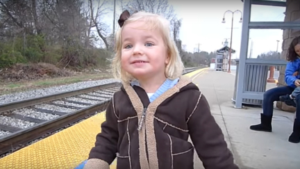This video of a three-year-old seeing a train for the first time is the cutest thing you'll see all day!