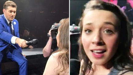 Michael Bublé is left speechless after fan sings flawless rendition of Etta James' 'At Last' at concert