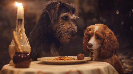 Lady and the Tramp share adorable meatball moment in full trailer for new live action movie