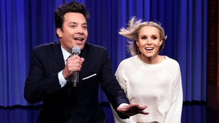 Watch Kristen Bell and Jimmy Fallon sing iconic Disney songs throughout history