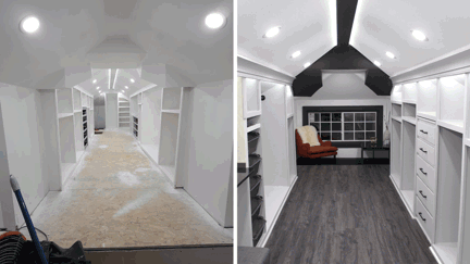 Man transforms his attic into the walk-in wardrobe of his wife's dreams