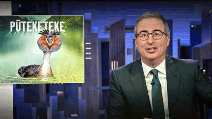 US talk show host John Oliver’s hilarious pūteketeke campaign for NZ Bird of the Century