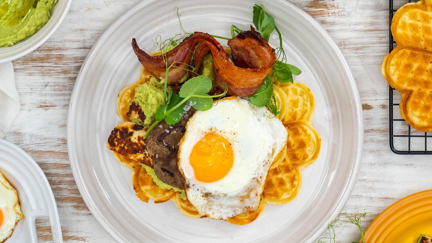 This delicious savoury waffle sandwich recipe is the perfect brunch option