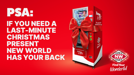 Don't Let Christmas Chaos Ruin Your Holiday – New World Has You Covered with the Xmas SOS Vending Machine!
