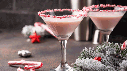This Chocolate Crushed Candy Cane cocktail recipe is Christmas in a glass