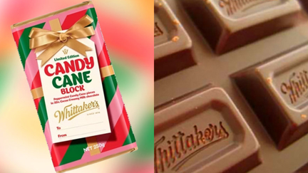 Whittaker's Christmas candy can chocolate block is officially out in New Zealand today