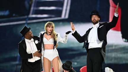 Travis Kelce shocks fans as he joins girlfriend Taylor Swift on stage at sold-out Wembley show