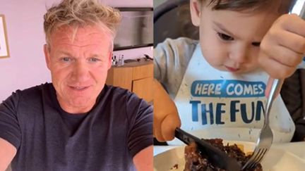 Gordon Ramsay's adorable reaction to two-year-old "mini me" eating a gourmet meal