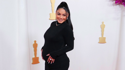 Vanessa Hudgens debuts growing baby bump on 2024 Oscars red carpet